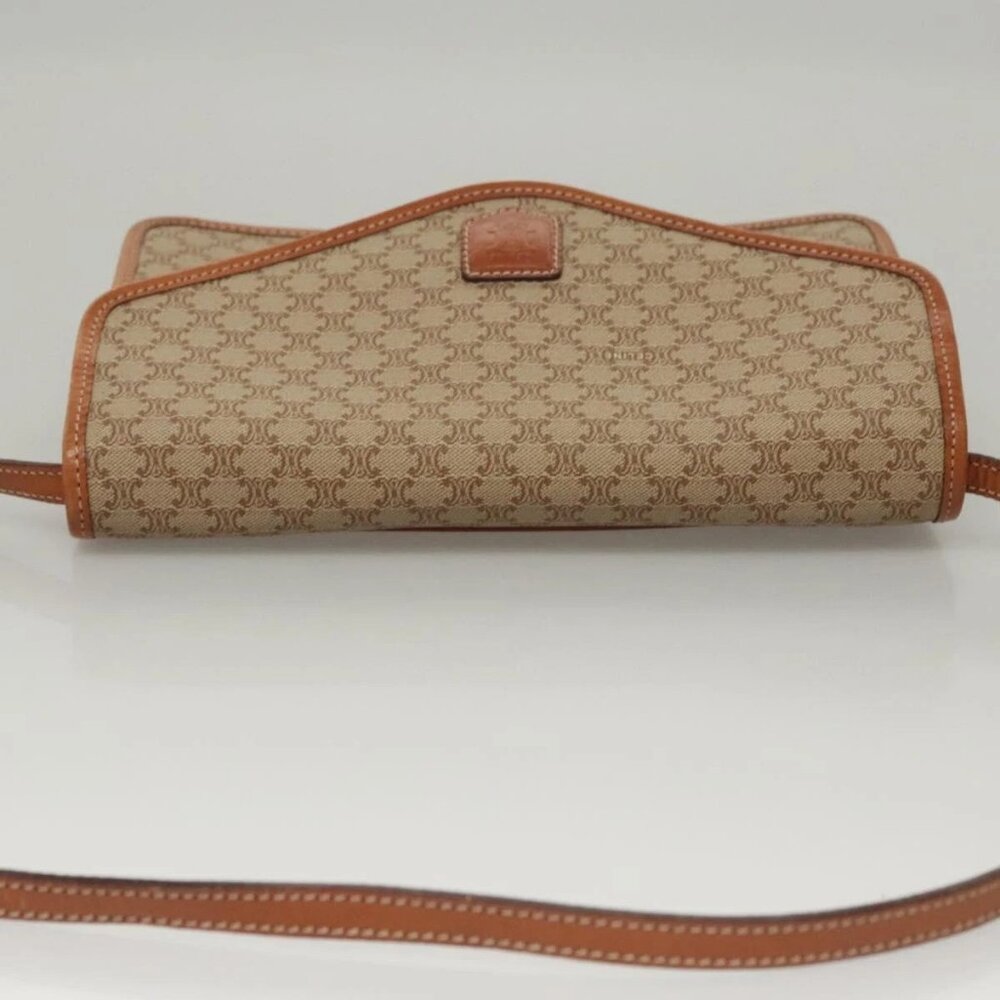 CELINE Macadam Canvas Shoulder Bag Beige Gold Auth - Picture 7 of 16